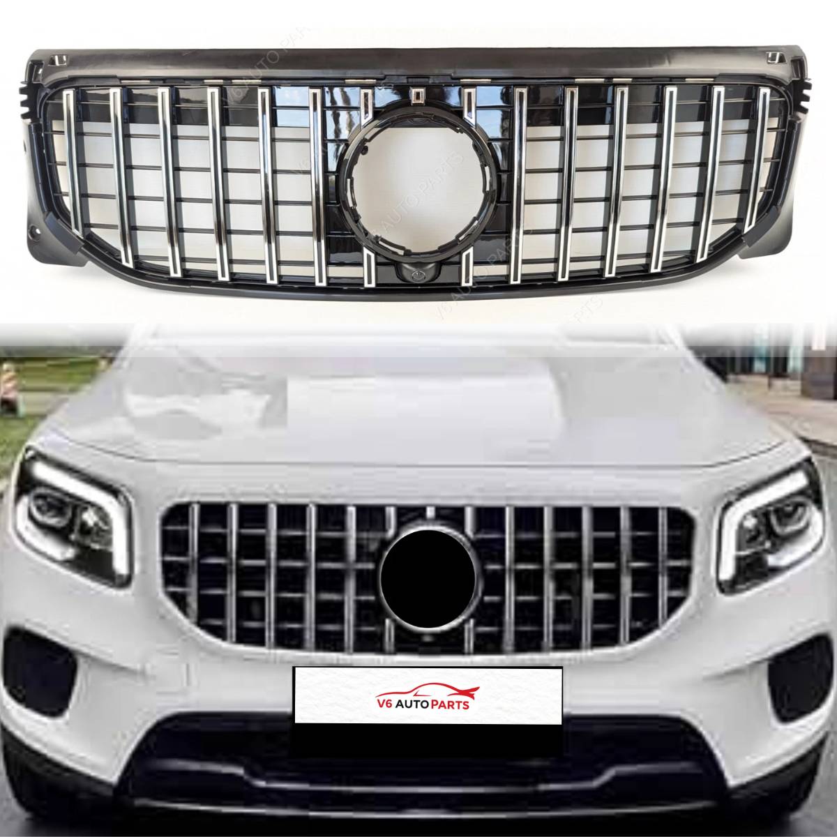 Front Radiator Grille Panamericana Style – Fits Mercedes GLB‑Class X247 180d / 220d (2019–2023)