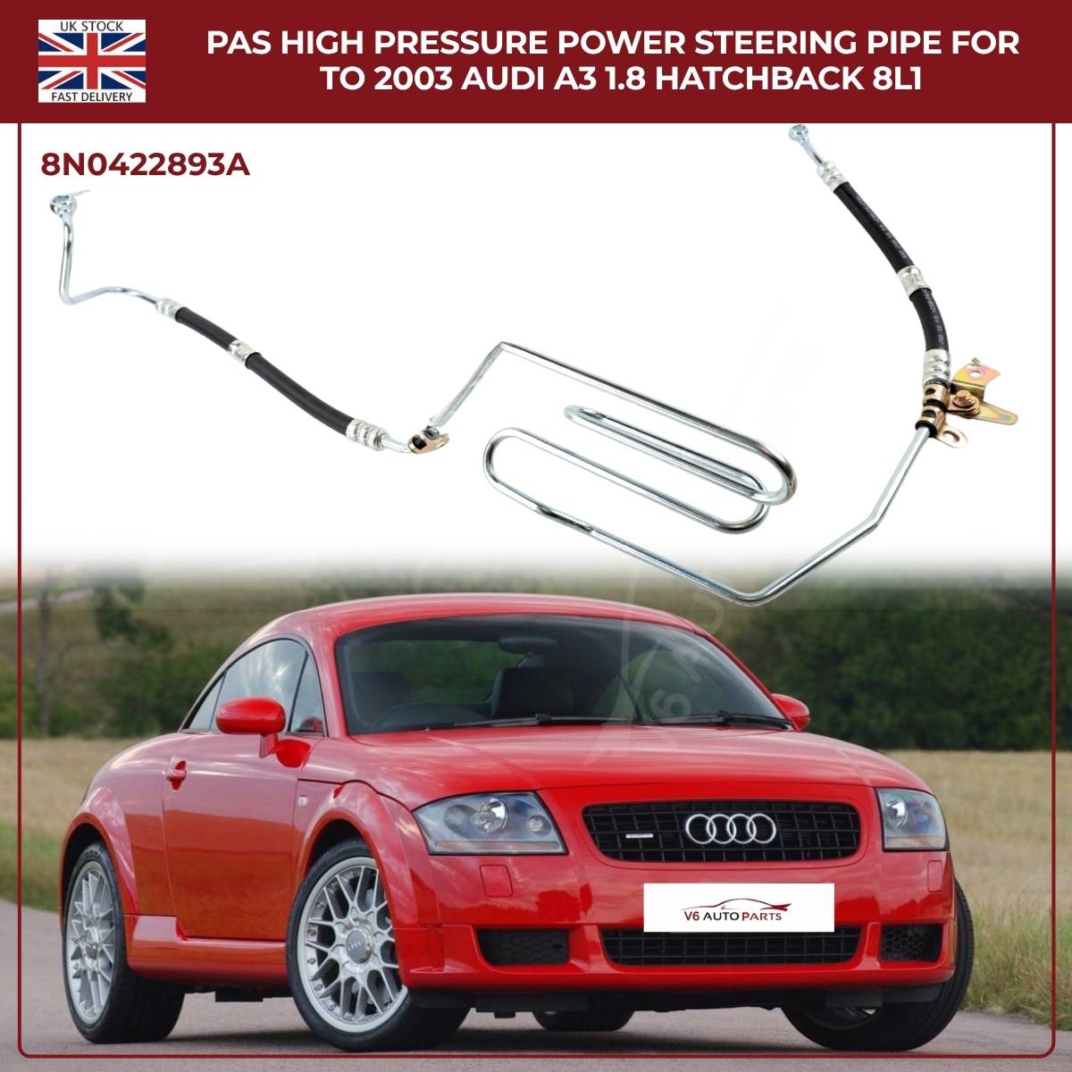 Wholesale Job Lot (10x) High Pressure PAS Power Steering Hose Pipe – Audi TT 1.8T Coupe