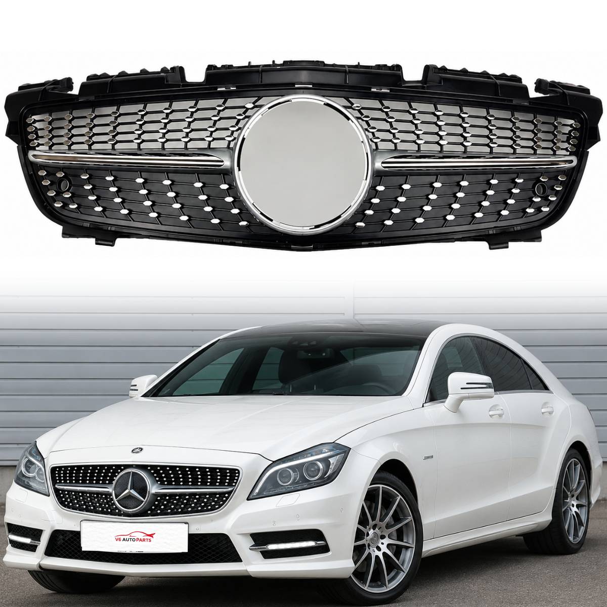 For Mercedes SLK R172 Diamond Chrome Grille (2011–2016 SLK55/SLK200 Pre-Facelift)