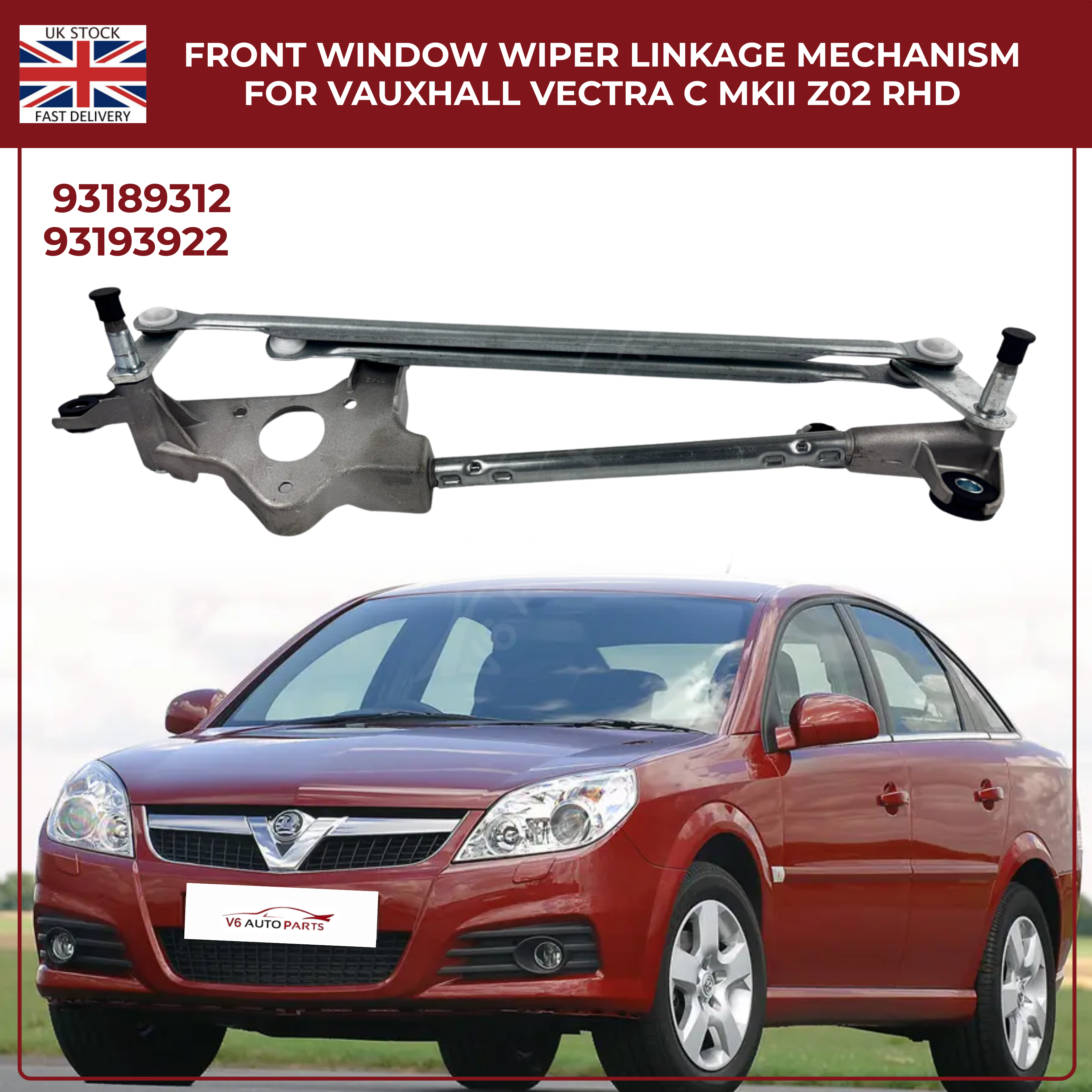 Front Window Wiper Linkage Mechanism For Vauxhall Vectra C MKII 2002 - 2008 RHD