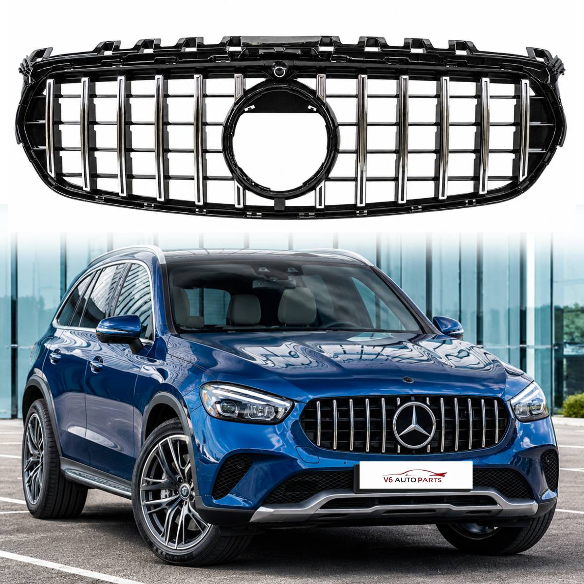 For Mercedes B-Class W247 B200 Compatible Front Bumper Chrome Grille 2018-2023 Panamericana