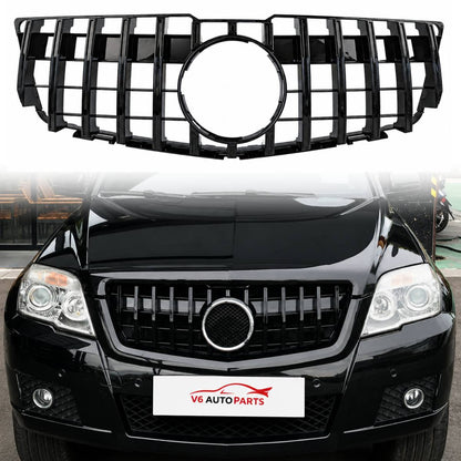 For Mercedes-Benz GLK-Class X204 (2008–2012) GLK250 Front Radiator Grille – Black Panamericana GT Style