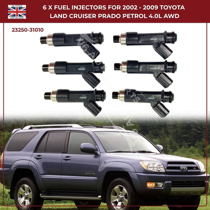 6x Fuel Injector Set 23250-31010 – Fits 2002–2009 Toyota Hilux Surf 4.0L V6 Petrol AWD/RWD
