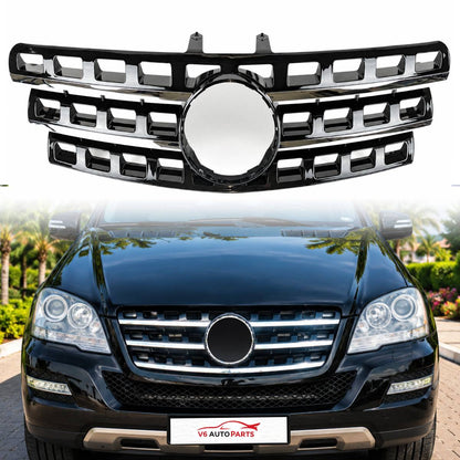 For Mercedes M‑Class W164 Front Radiator Black Grille (2009–2012 ML300, ML430)
