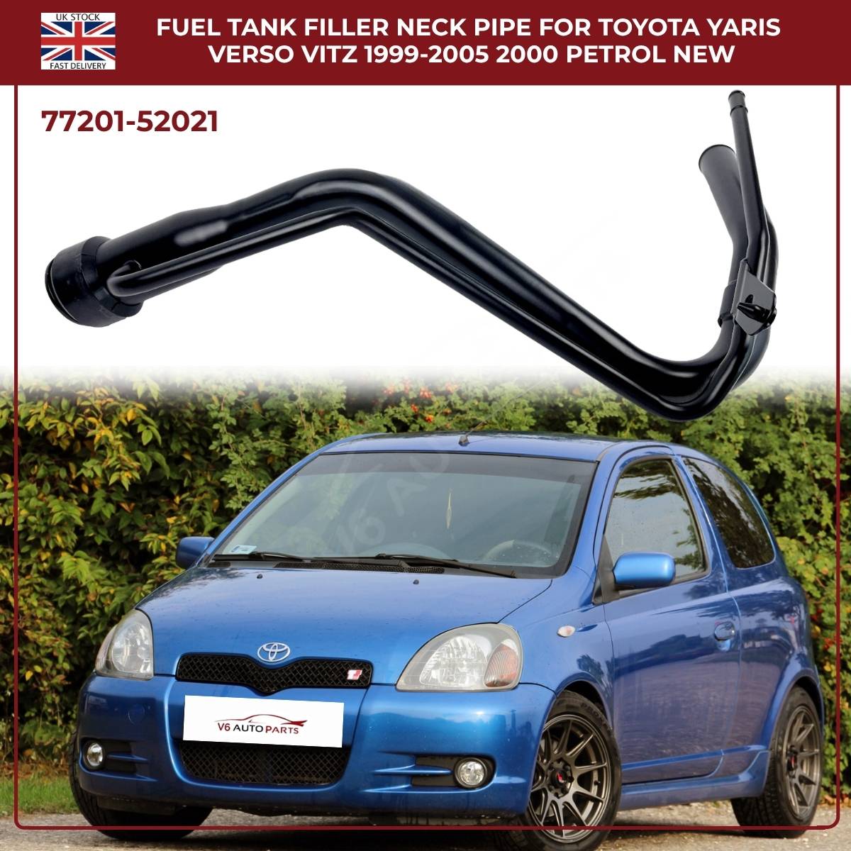 Fuel Tank Filler Neck Pipe For Toyota Yaris / Vitz MK1 (1999–2005) 1.0, 1.3, 1.5 Petrol | Part #77201-52021