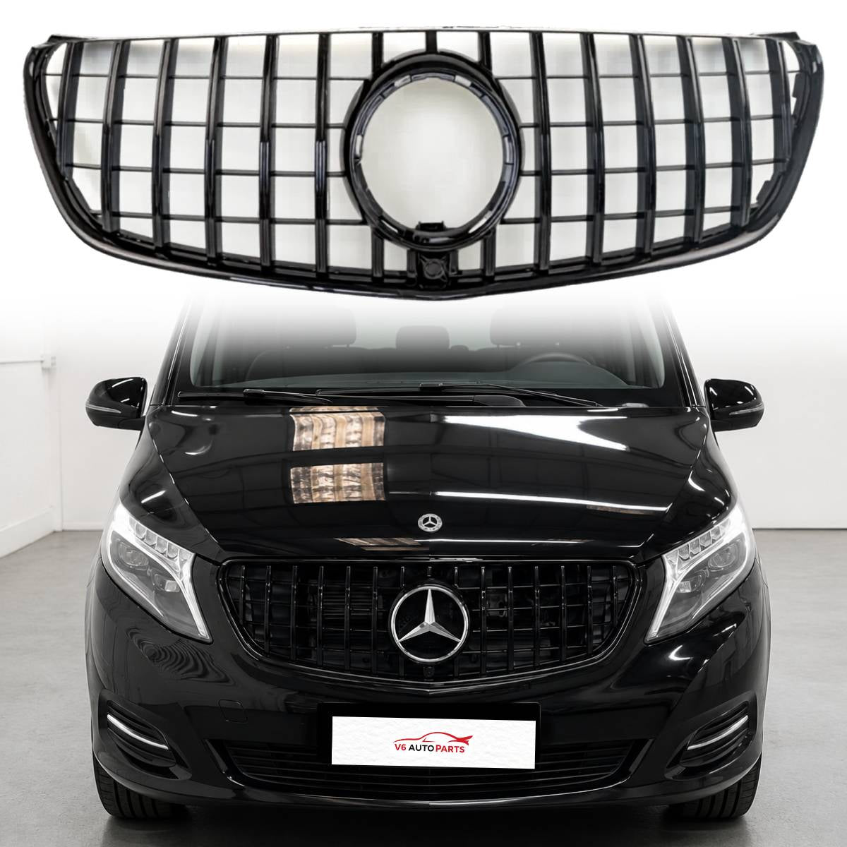 For Mercedes V-Class W447 GT Black Front Grille (2015–2023, V250/V260 MPV)For For