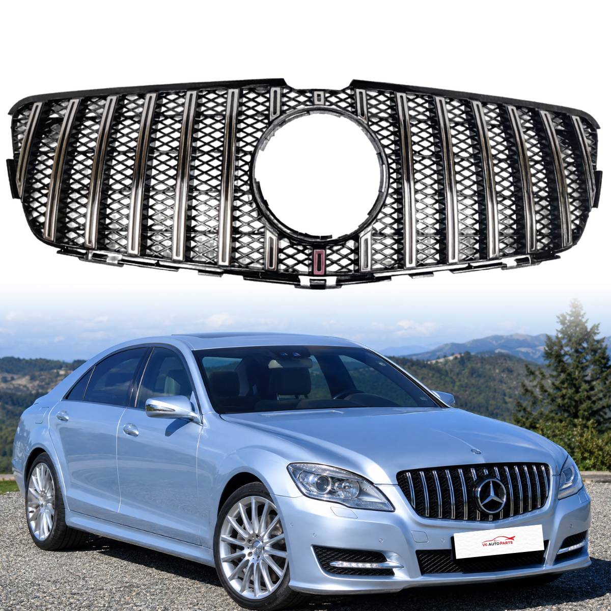Frontstoßstangengrill für Mercedes Benz W251 R-Klasse R300 500 Panamericana von 2011 bis 2017 