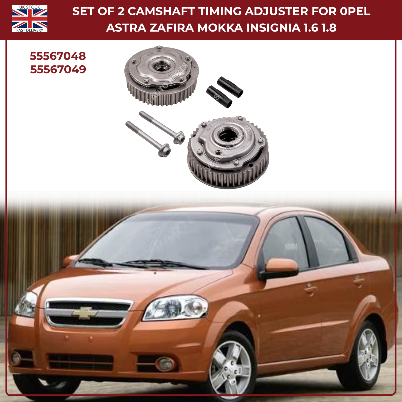 2 x Camshaft Exhaust Adjuster Timing Gear For Vauxhall Zafira MK III  2011-2019