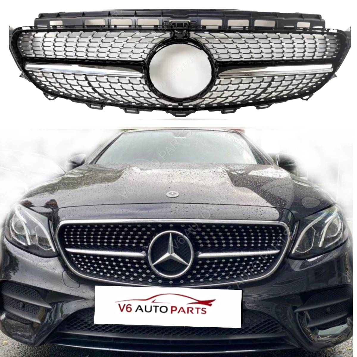 Frontstoßstangengrill für 2016–2020 Mercedes Benz E-Klasse W213 C238 E220 43 Diamond 