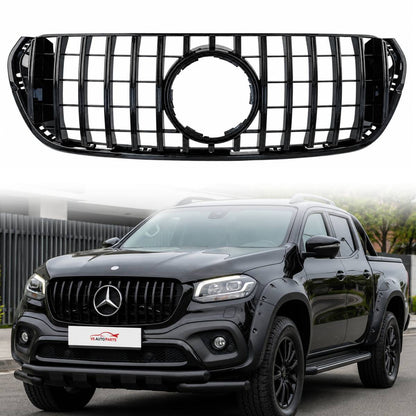 For Mercedes-Benz X-Class X470 Front Bumper GT Style Gloss Black Grille (2019–2022, 220d)