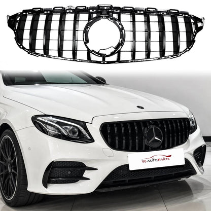 GT‑Style Gloss Black Front Radiator Grille for Mercedes‑Benz C‑Class W205 (2018‑2020 | C200, C43 AMG)