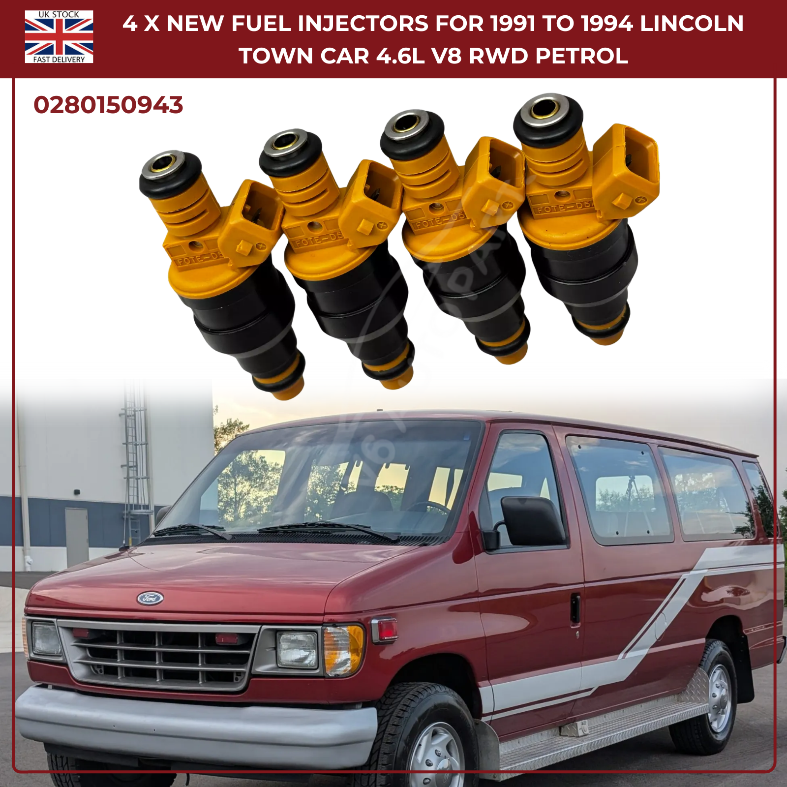 4x0280150943 New Fuel Injectors For 1993 - 2003 Ford F250 F350 F150 4.6 5.4 5.8 7.5 V8