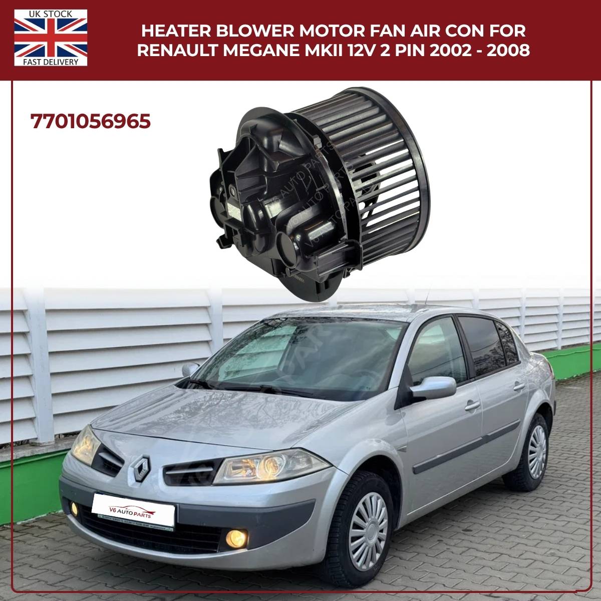Heater Blower Motor Fan with Air-Con For Renault Megane MK2 (2002–2008) | OE 698729 Replacement