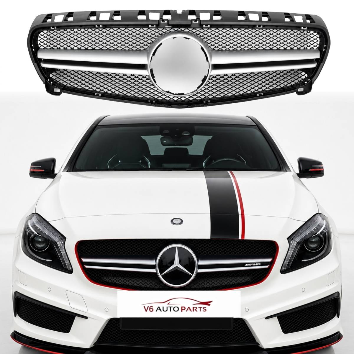 Mercedes A‑Class W176 AMG Style Front Bumper Grille (A45, A180 | Pre‑Facelift 2012–2015)