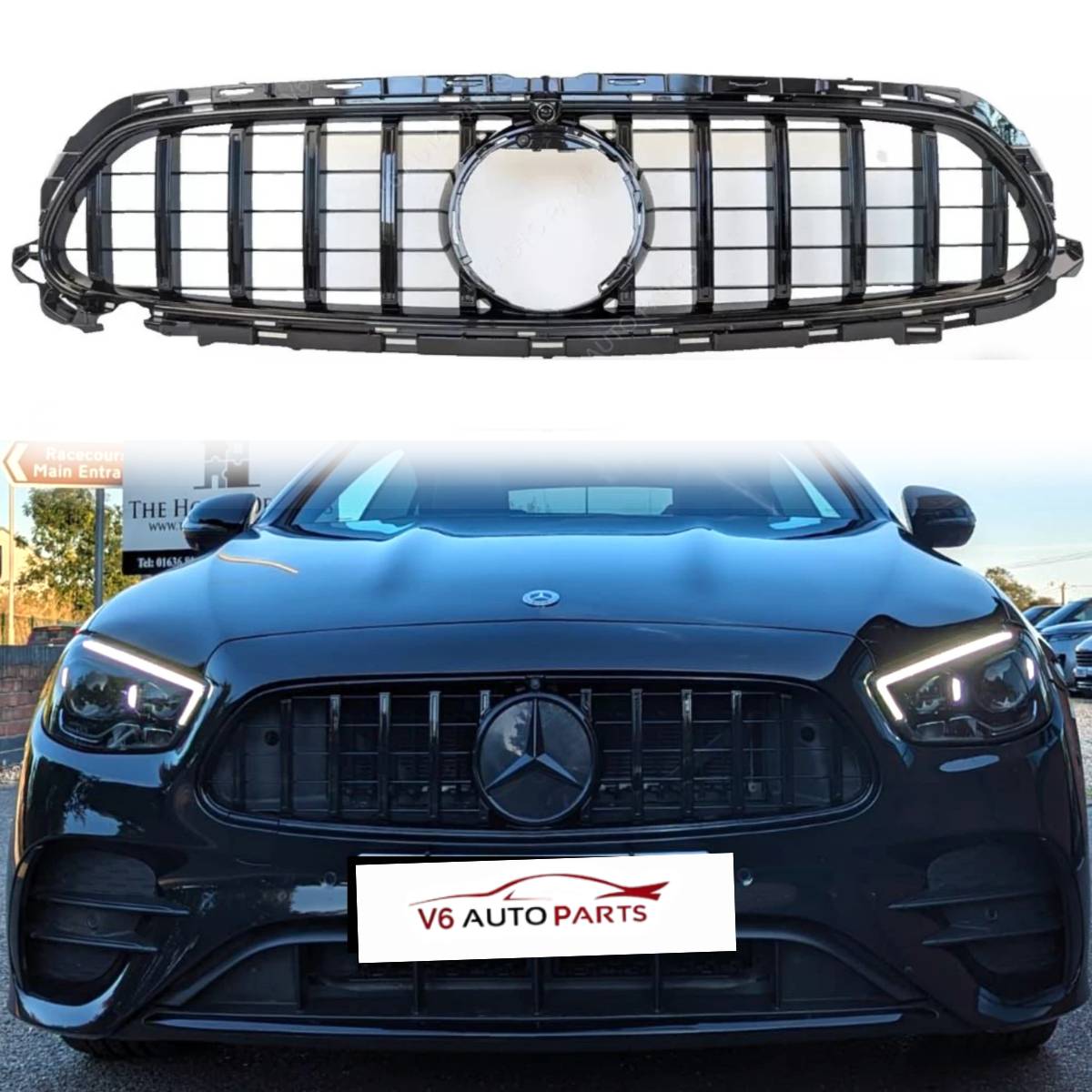 For Mercedes Benz E‑Class A238 E350 (2020–2023) Front Radiator Panamericana Black GT Grille Upgrade