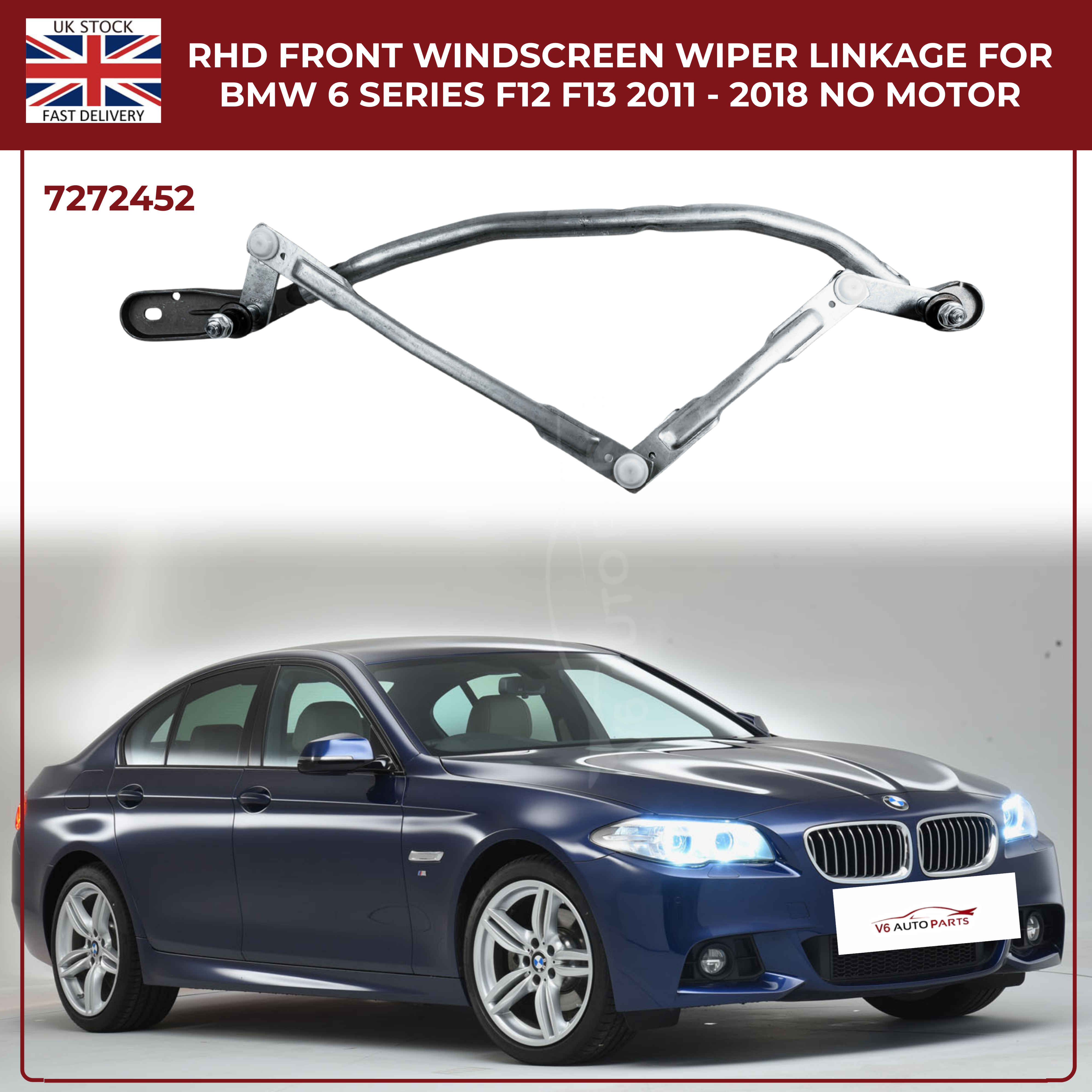Front Wiper Linkage Assembly For 2009 - 2017 BMW 5 F10 F11 6 series RHD