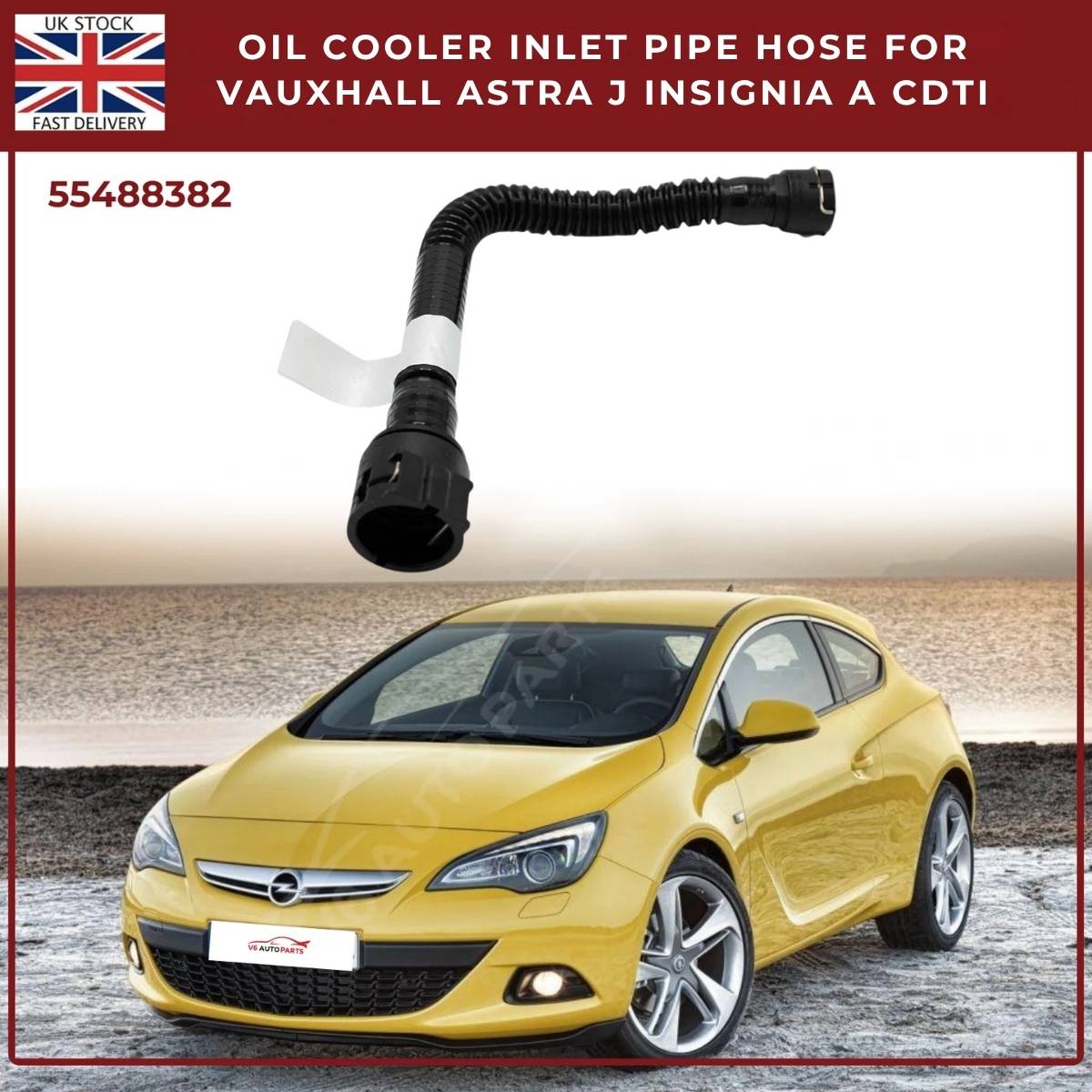Vauxhall Opel Saab Chevrolet Black Left Oil Cooler Inlet Hose Pipe 55488382
