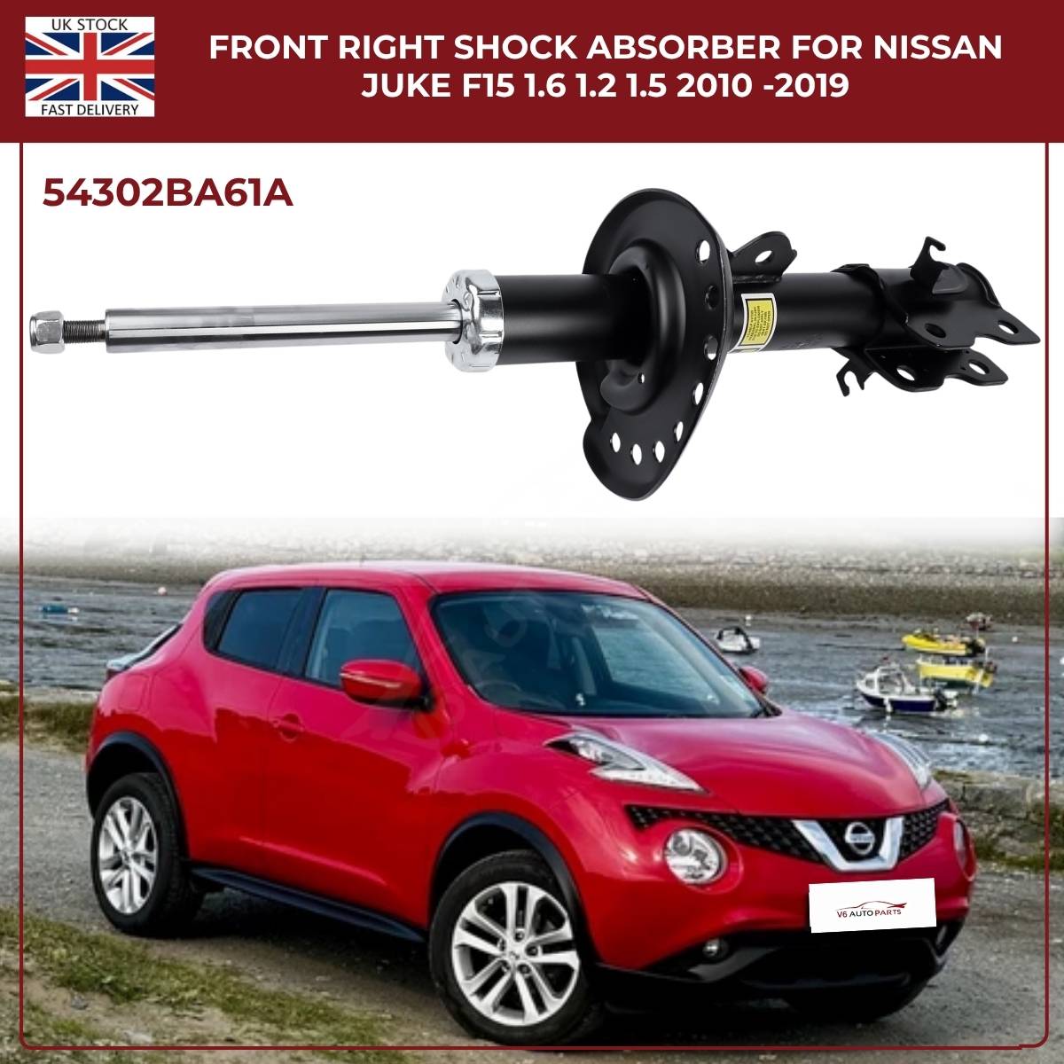 Front Right Shock Absorber – Nissan Juke F15 1.2 / 1.5 / 1.6 (2010–2019) OEM 54302BA61A