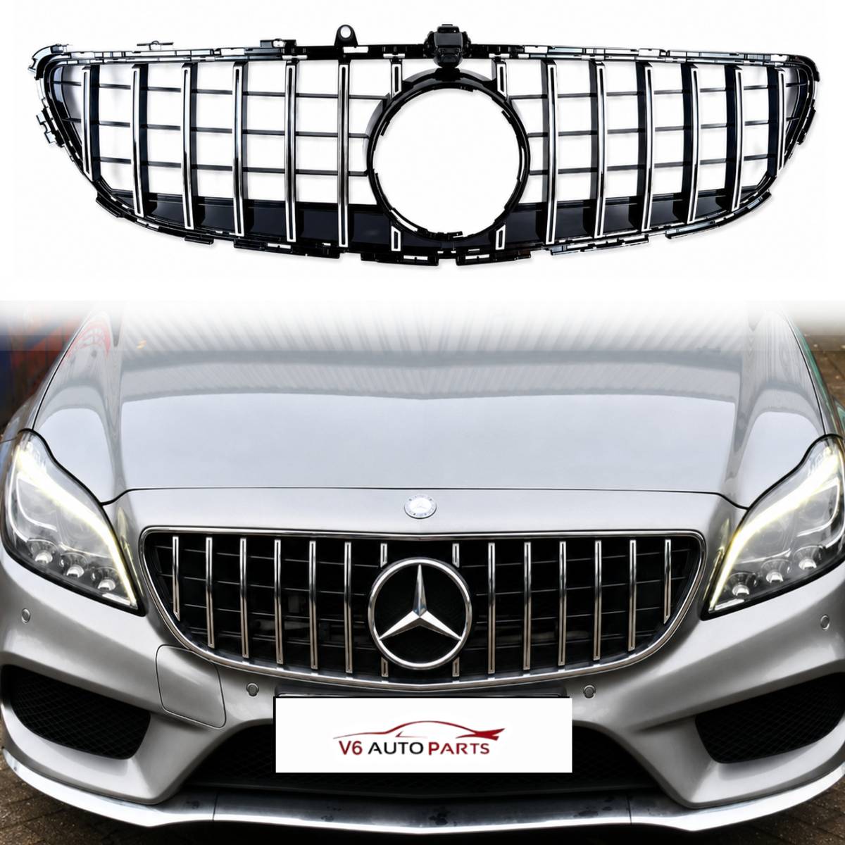 For Mercedes CLS W218 (2014‑2018) Front Radiator Grille – Panamericana AMG Style for CLS350