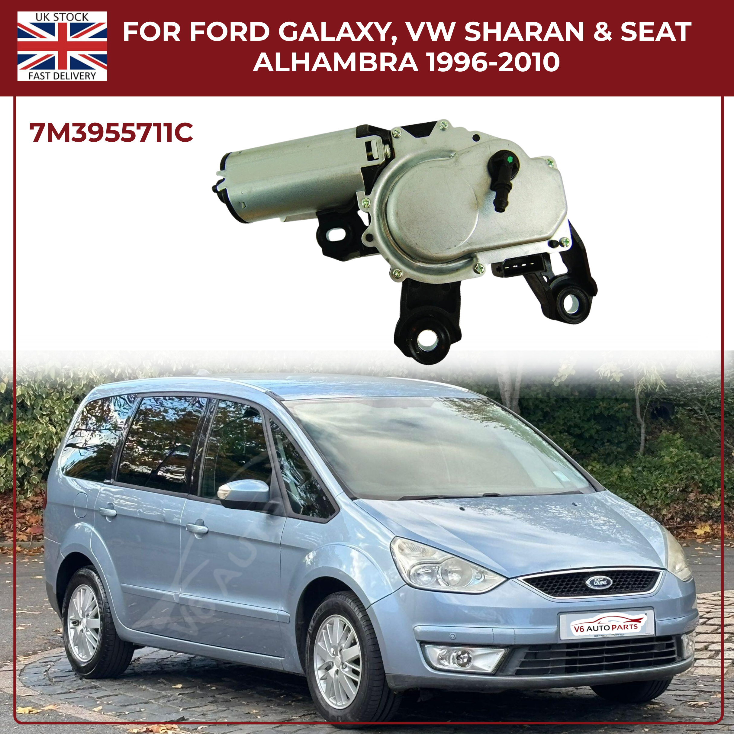 Wiper Motor Rear For Ford Galaxy, VW SHARAN & Seat ALHAMBRA 1996-2010