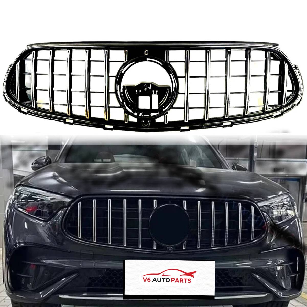 Front Radiator Chrome Panamericana AMG Line Grille – Fits Mercedes-Benz GLC-Class X254 & C254 (2023+)