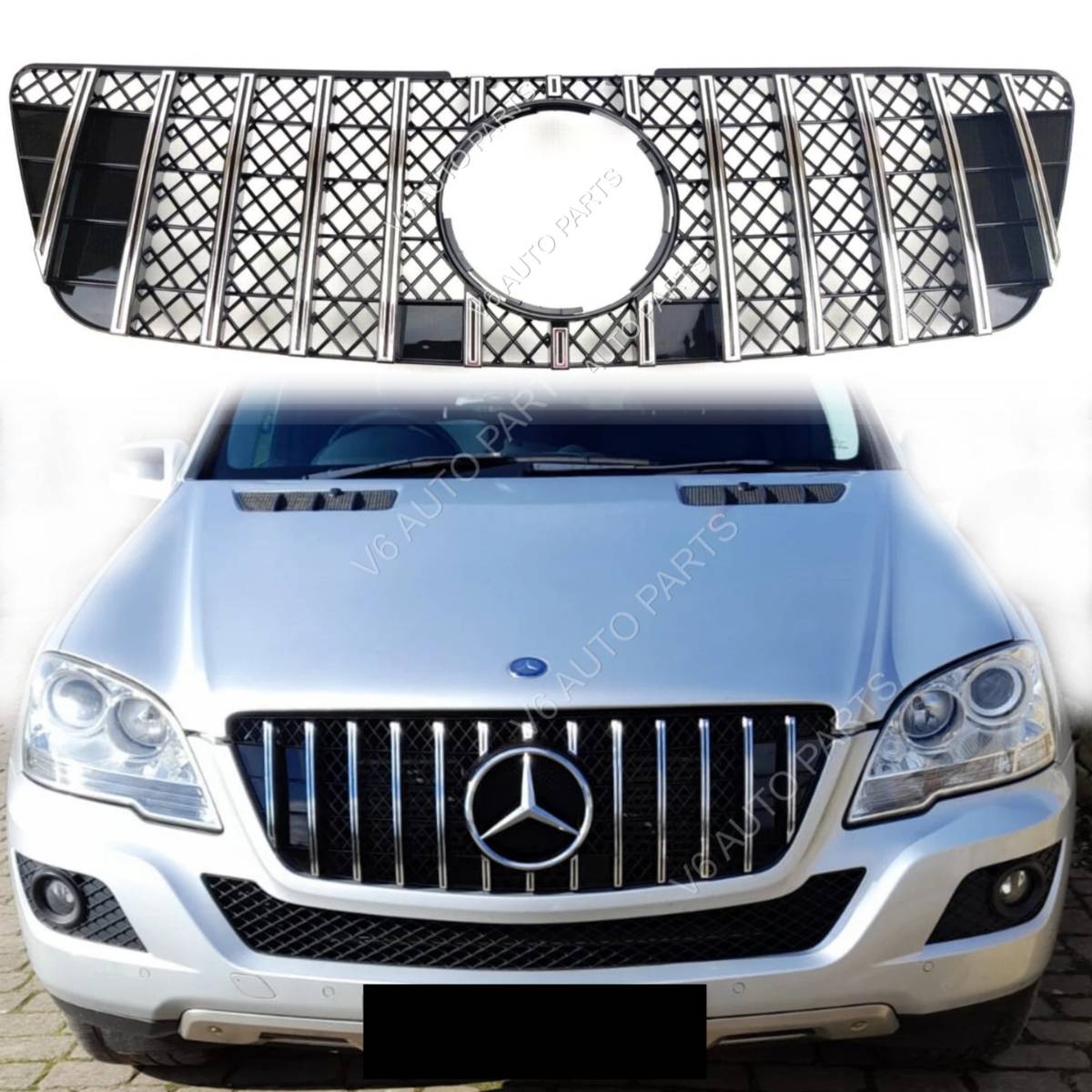 Front Radiator Sport GT Chrome Grille – Mercedes M-Class W164 ML320 ML350 ML550 (2009–2012)