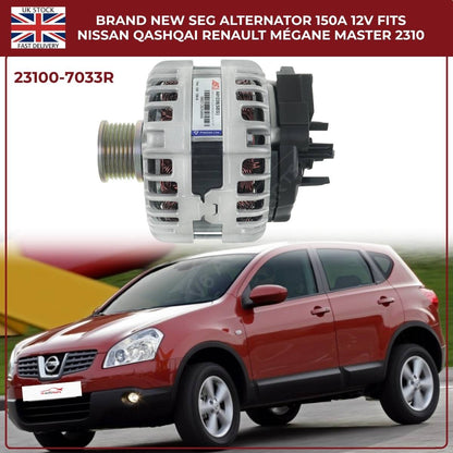 Alternator 23100‑7033R 12V 150A – Renault Master MK3, Vauxhall Movano B MK2, Nissan NV400