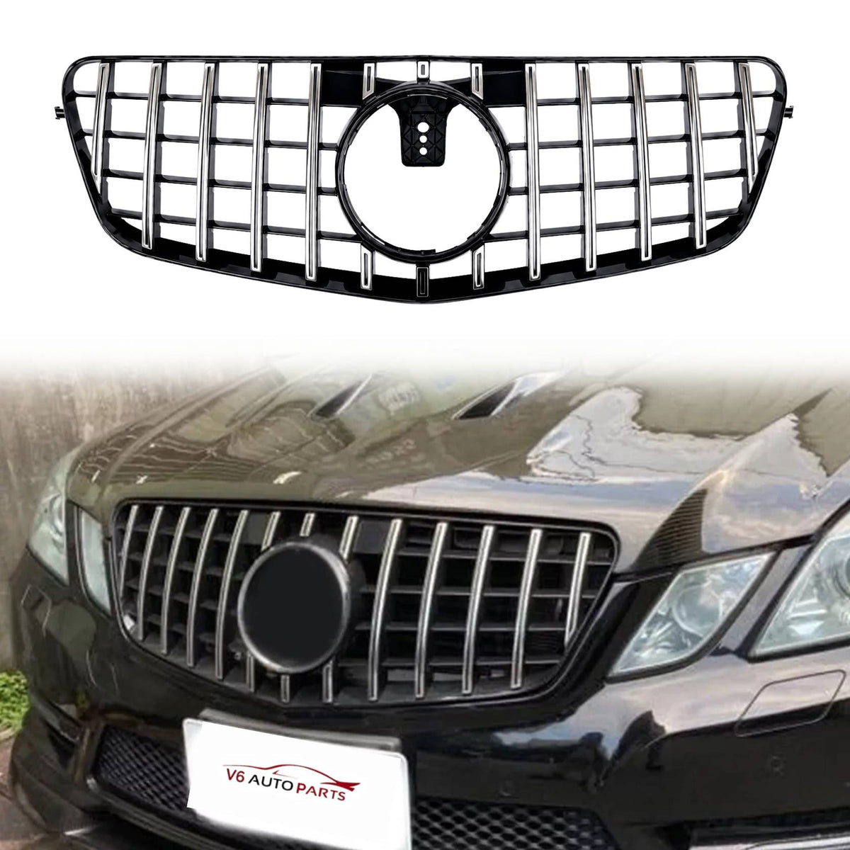 Mercedes E‑Class W212 Saloon Front Bumper Grille Chrome Slats (E200 E220 E250) 2009‑2013