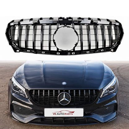 Frontstoßstange, glänzend schwarzer GT-Grill für Mercedes-Benz CLA-Klasse X117 Cla200 vor dem Facelift Panamericana 2013–2017 