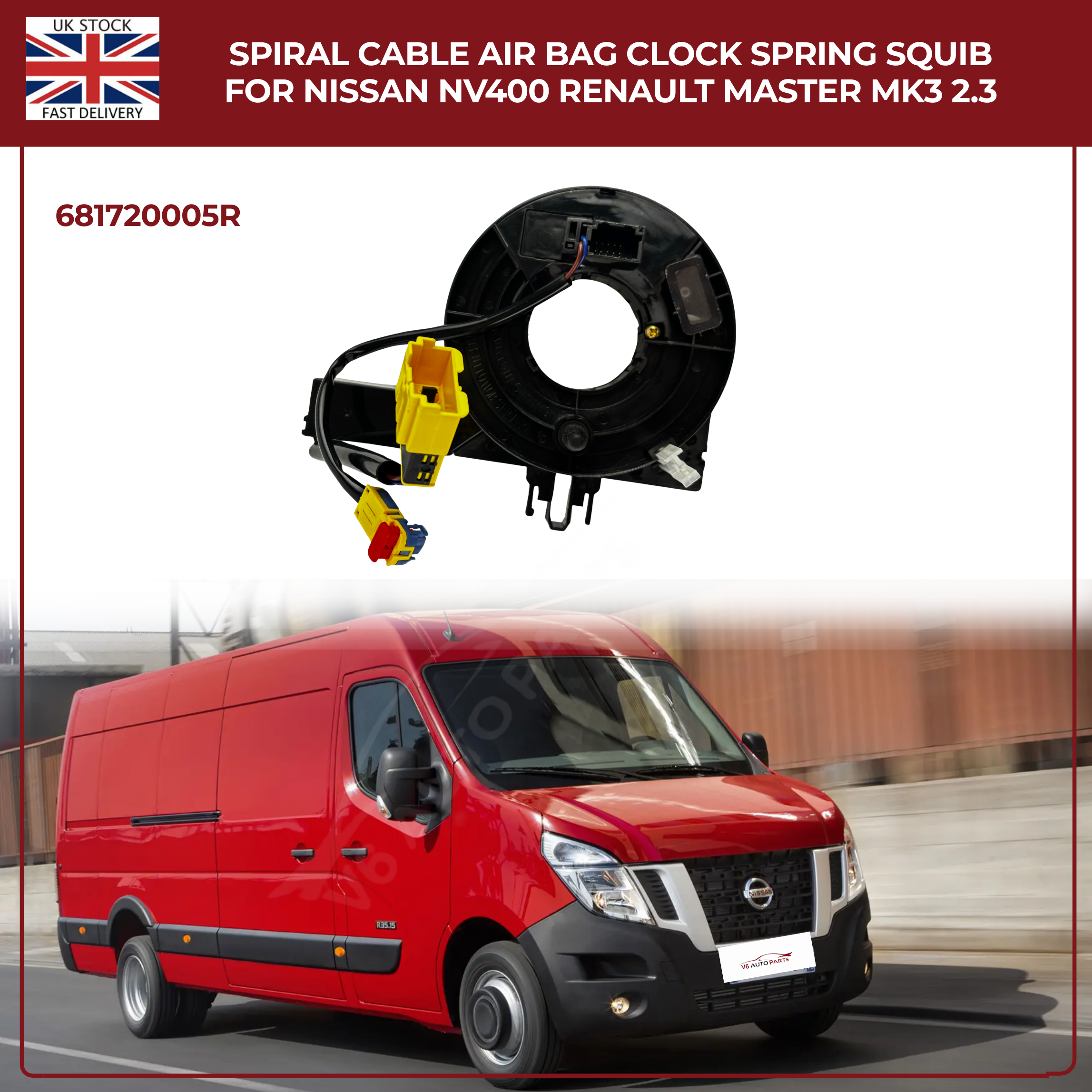 Spiral Cable Air Bag Clock Spring Squib For Nissan NV400 Renault Master MK3 2.3