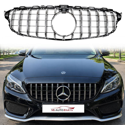 Mercedes‑Benz C‑Class C205 Coupe GT‑R Panamericana Front Radiator Grille (2015‑2018, With Camera Hole)