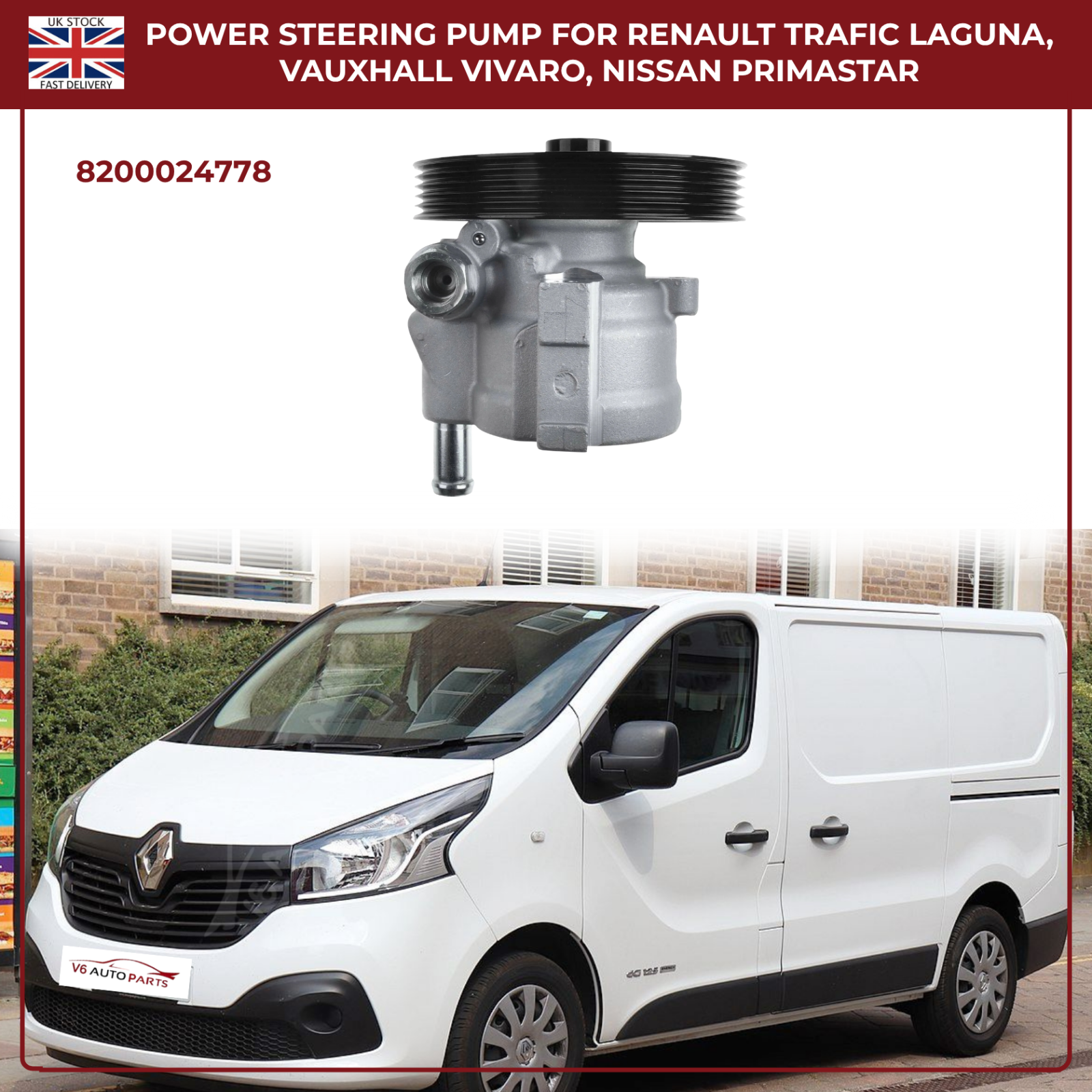 Power Steering Pump For Renault Trafic Laguna, Vauxhall Vivaro, Nissan Primastar