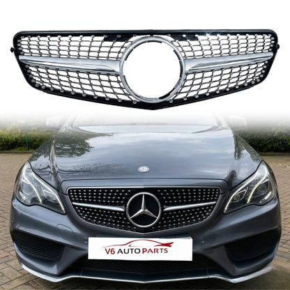 Front Bumper Diamond Chrome Grille for Mercedes‑Benz C‑Class W204 Saloon (2007–2014) | Fits C180, C220