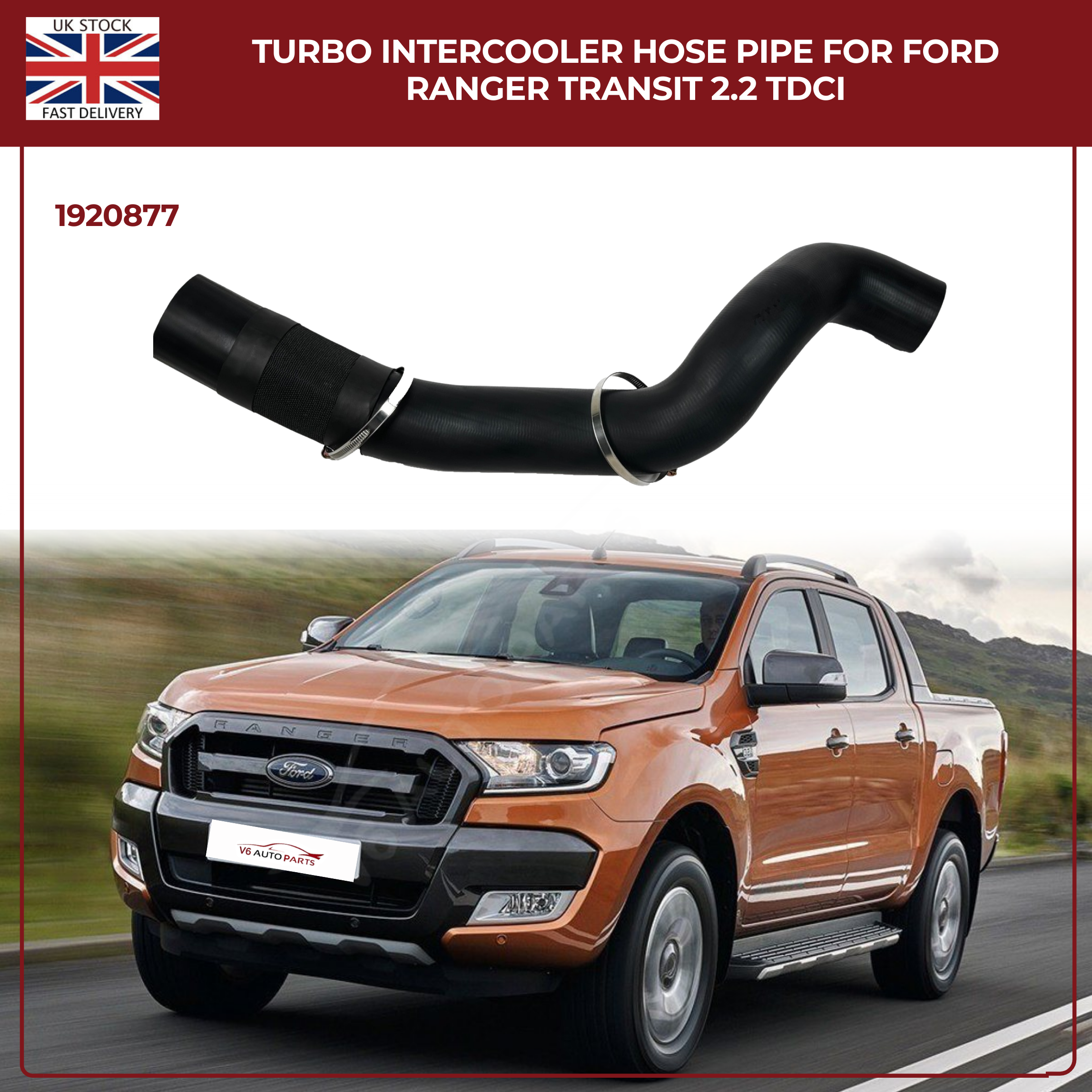 TURBO INTERCOOLER HOSE PIPE FOR FORD RANGER TRANSIT 2.2 TDCI