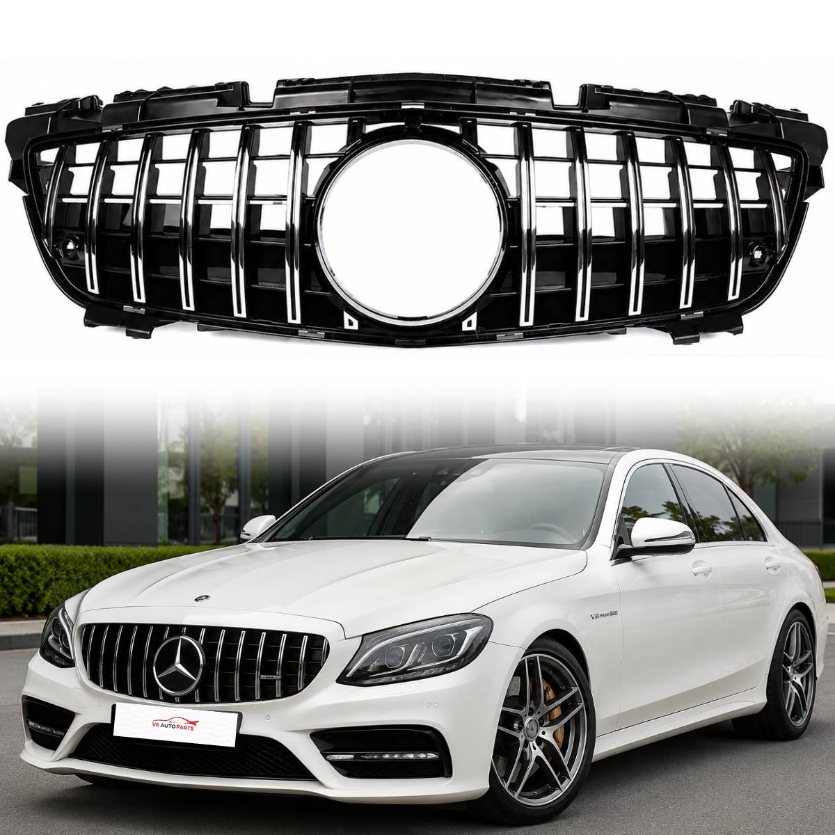For Mercedes SLK-Class R172 GT-R Chrome Front Radiator Grille (2011–2016 SLK250, SLK55 AMG, SLK300 Pre-Facelift)