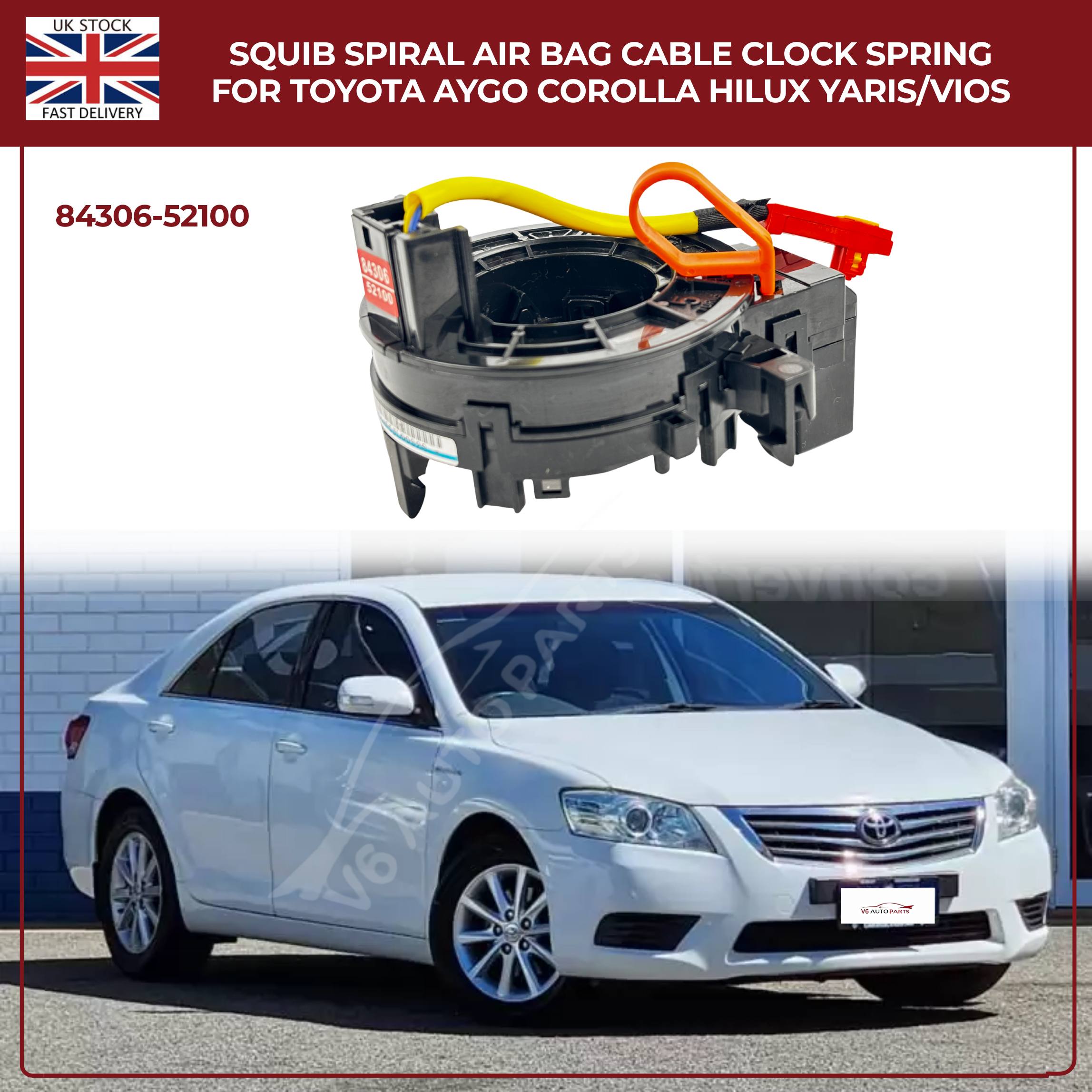 Squib Spiral Air Bag Cable Clock Spring For Toyota Aygo Corolla Hilux Yaris/Vios