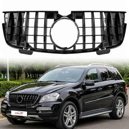 For Mercedes‑Benz GL‑Class X164 (2006–2009) Front Radiator GT‑R Style Black Grille – Fits GL320 & GL450