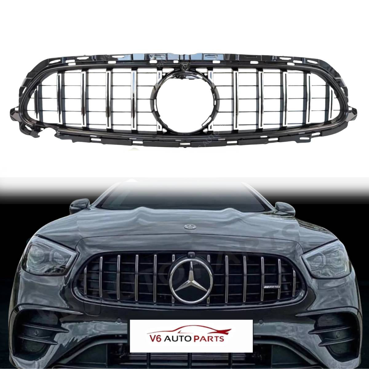 For Mercedes Benz E‑Class W213 C238 (2020–2023) Front Bumper Panamericana GT Grille – Fits E200 / E300 Facelift