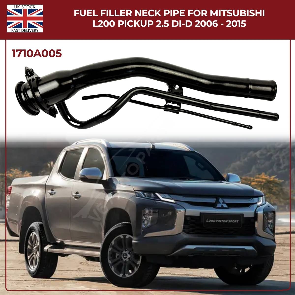 Fuel Filler Neck Pipe for Mitsubishi L200 Pickup 2006–2015 2.5 DI‑D – Part 1710A005