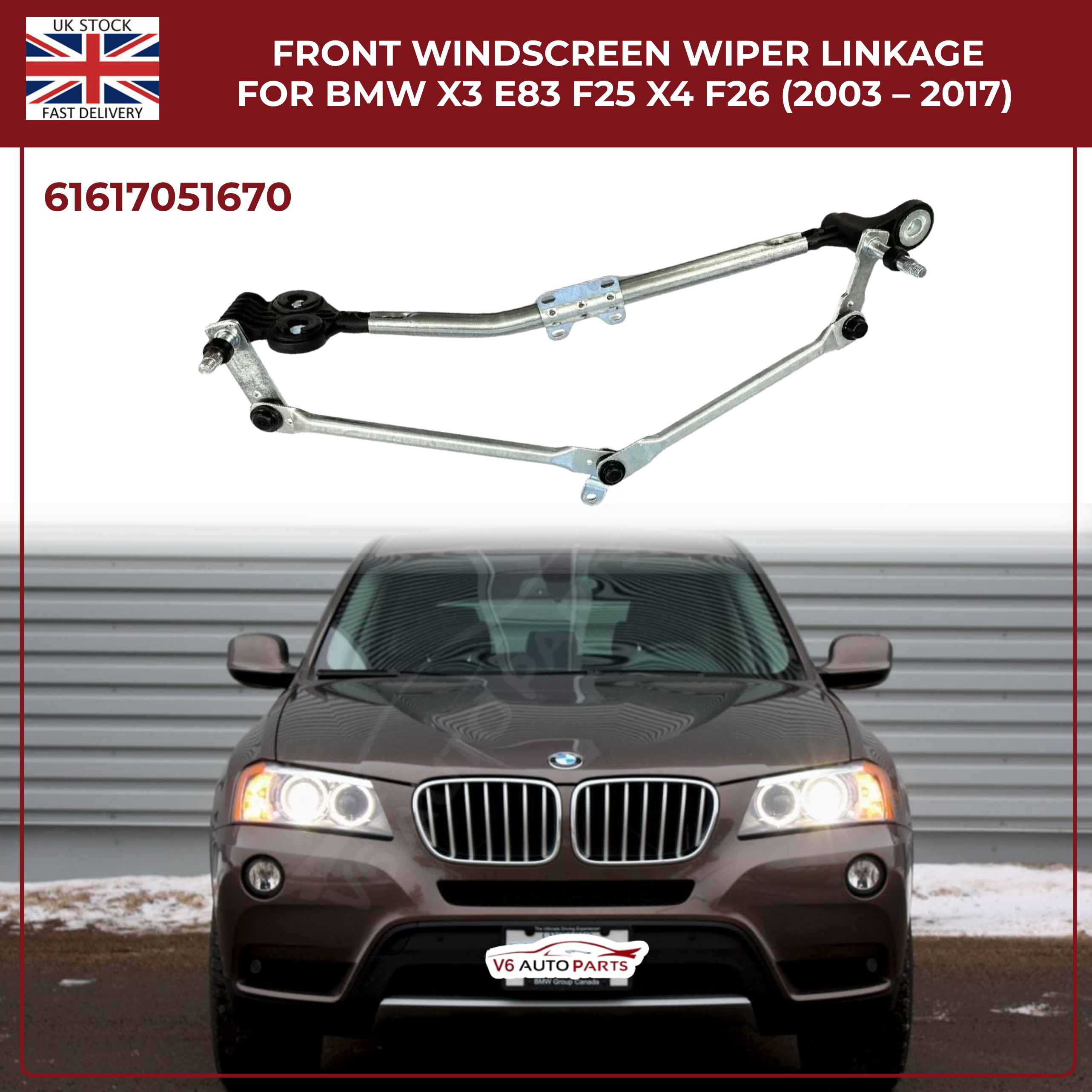 Wiper Linkage Arm Assembly For BMW X3 X4 F25 F26 E83 Fast Dispatch