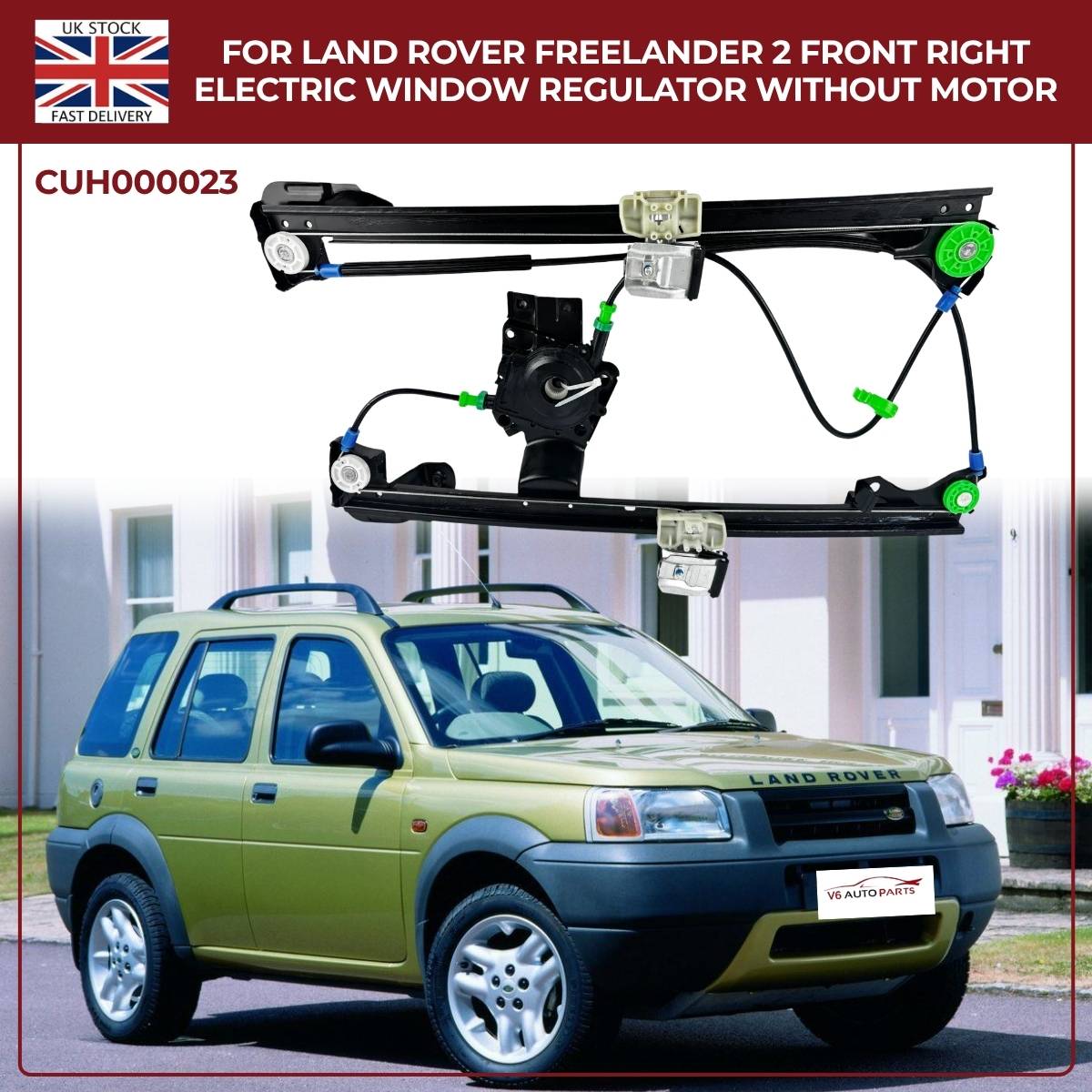 Front Right Window Regulator for Land Rover Freelander 1 L314 (1998–2006) – CUH000023