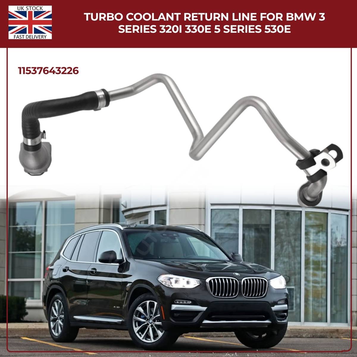 BMW Turbocharger Coolant Return Hose – Right Passenger Side | Fits B46/B48 Petrol Engines | OEM Ref 11537643226