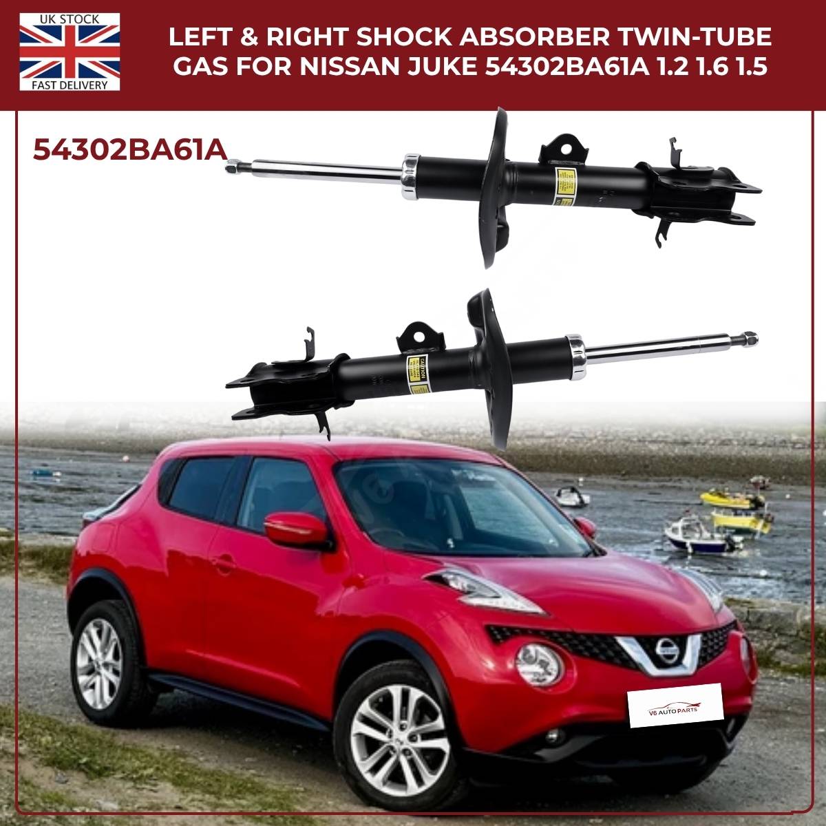 Nissan Juke Front Shock Absorbers Pair – Twin-Tube Gas (54302BA61A / 54303BA61A)