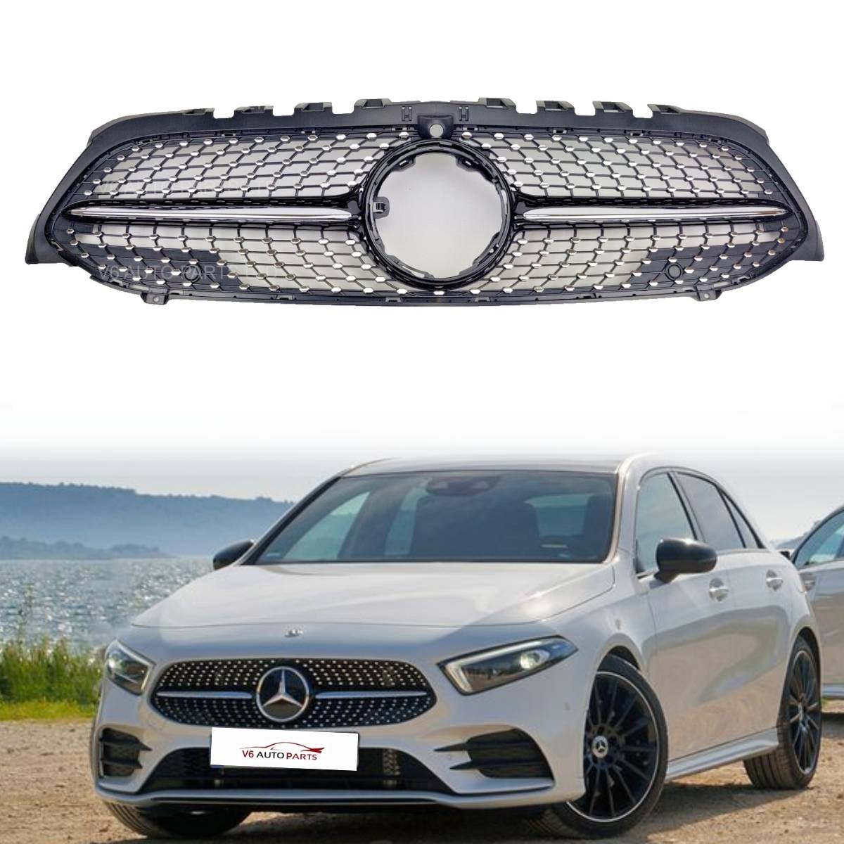 Mercedes A‑Class W177 A35 AMG Front Radiator Grille – Black (V177 160, 2018‑2023)