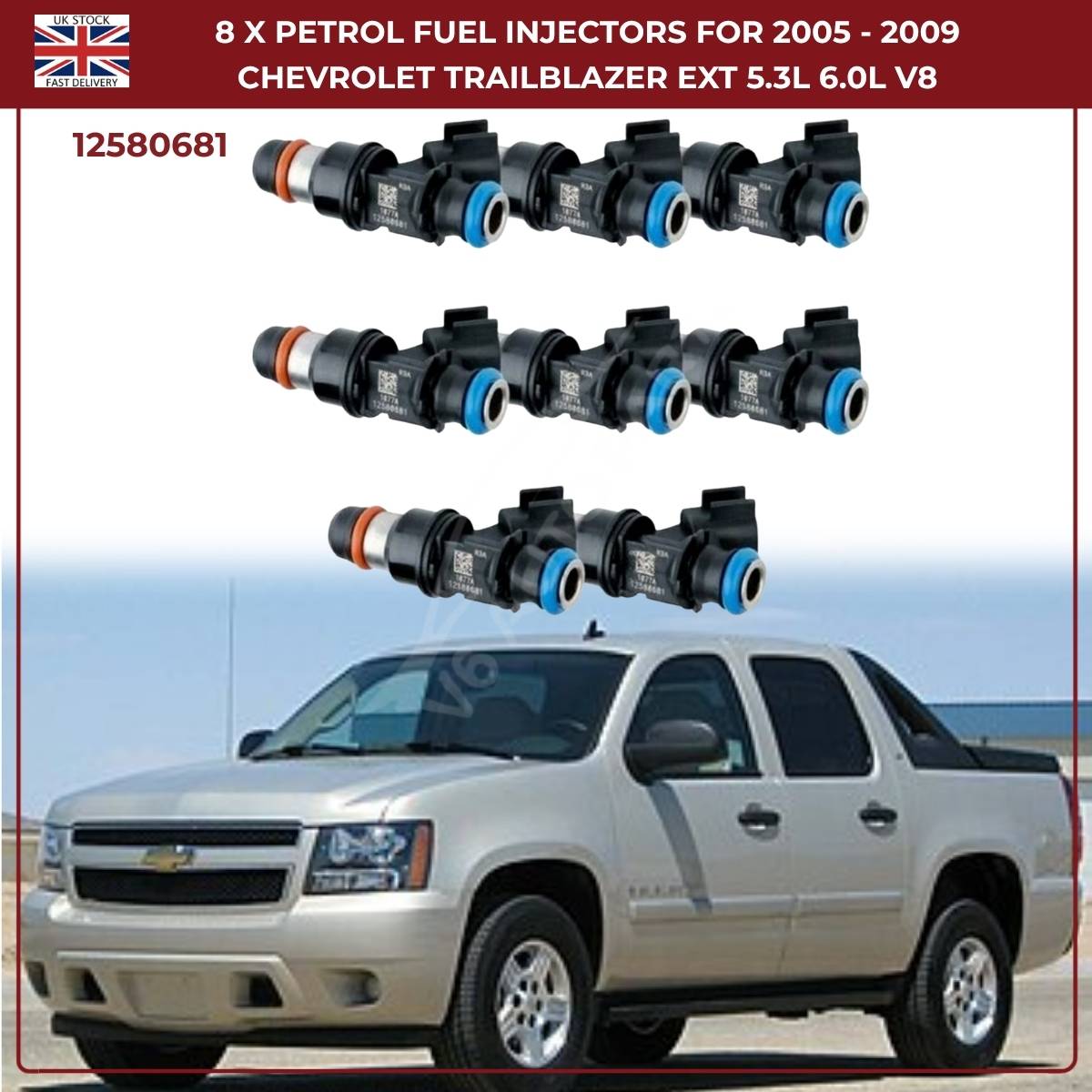 8x Fuel Injectors – Fits 2007–2010 Chevrolet Silverado 1500 / 2500HD / 3500HD – OEM Replacement