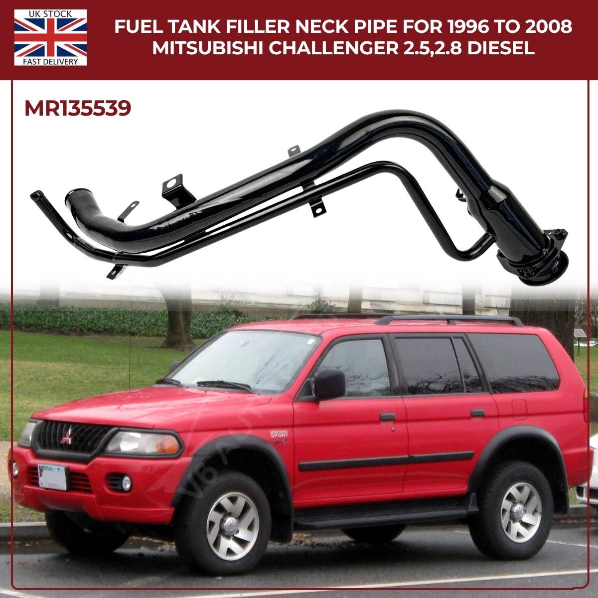 Fuel Tank Filler Neck Pipe for Mitsubishi Challenger 1996–2008 2.5 / 2.8 Diesel