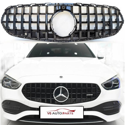 For Mercedes-Benz C-Class W206 (2020–2023) Front Radiator Grille – Gloss Black Panamericana GT Style | Fits C200, C400 Standard Models