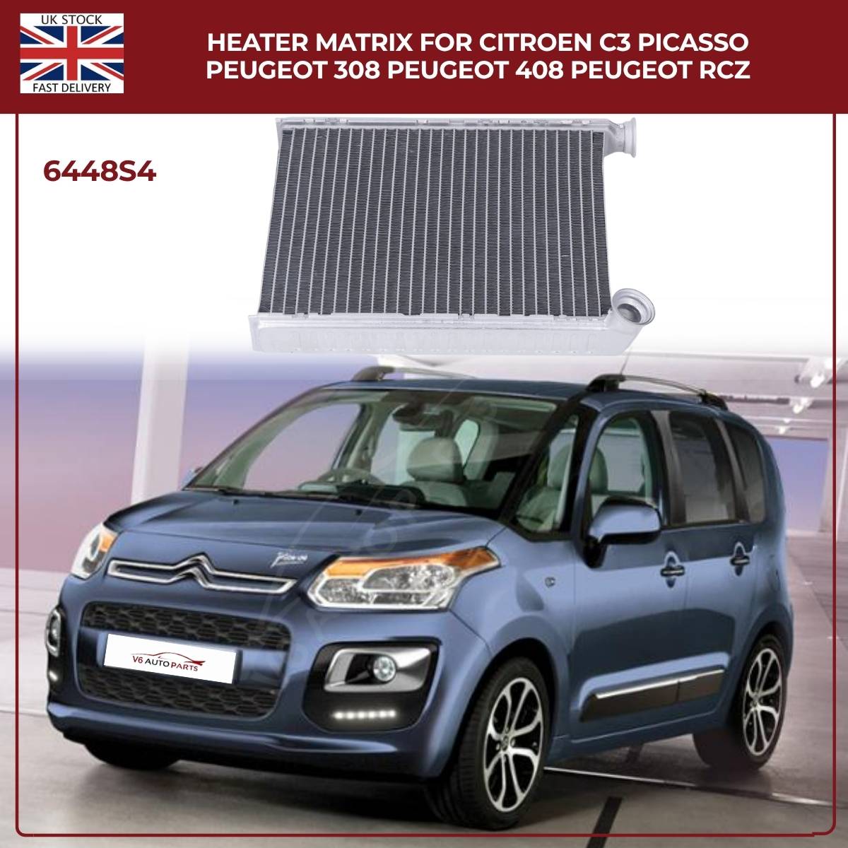 Citroën C3 Picasso / Peugeot 308, 408, RCZ Heater Matrix – OEM 6448S4