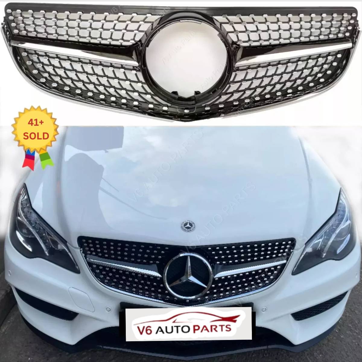 Mercedes E-Class W207 AMG Diamond Front Bumper Grille – Fits E200, E220 Coupe (2013–2016)