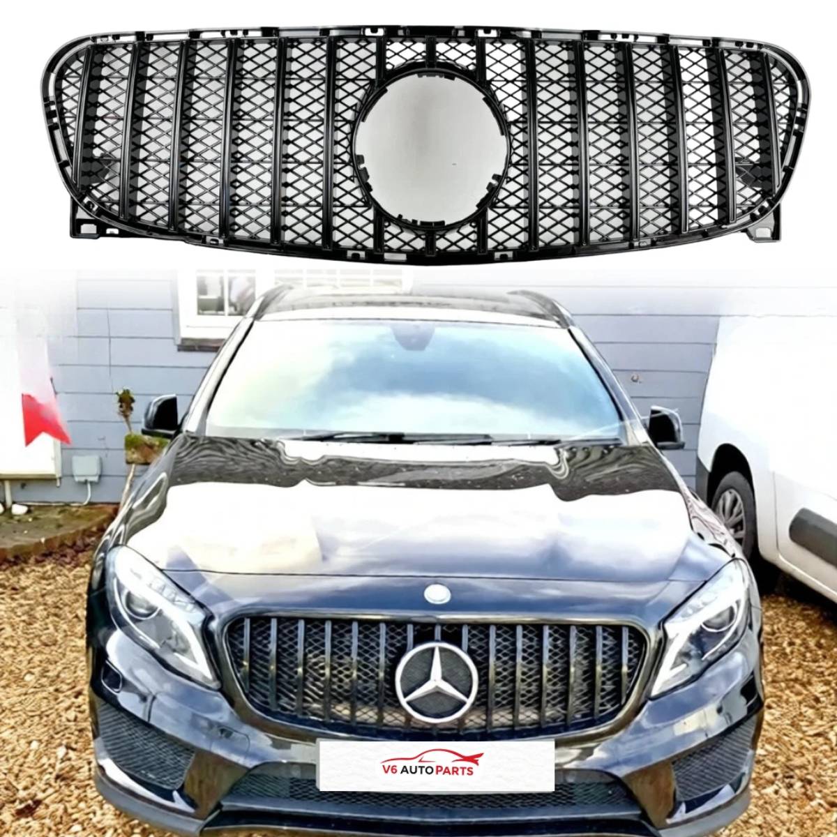 For Mercedes‑Benz GLA‑Class W156 (2013–2016) GT Panamericana Front Radiator Grille – Fits GLA45 AMG